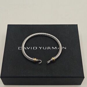 David Yurman Twisted Silver Bracelet with Gold Accents 5mm